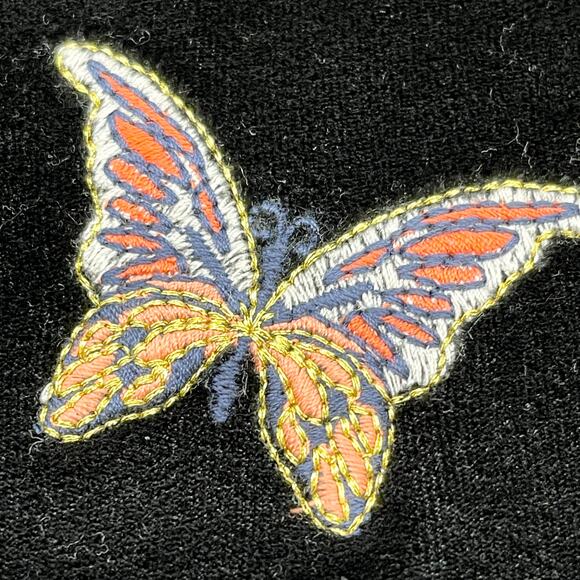 THML Womens Halter Butterfly Velvet Tank Top Black Size M Y2K Emo Goth Grunge - Picture 10 of 12